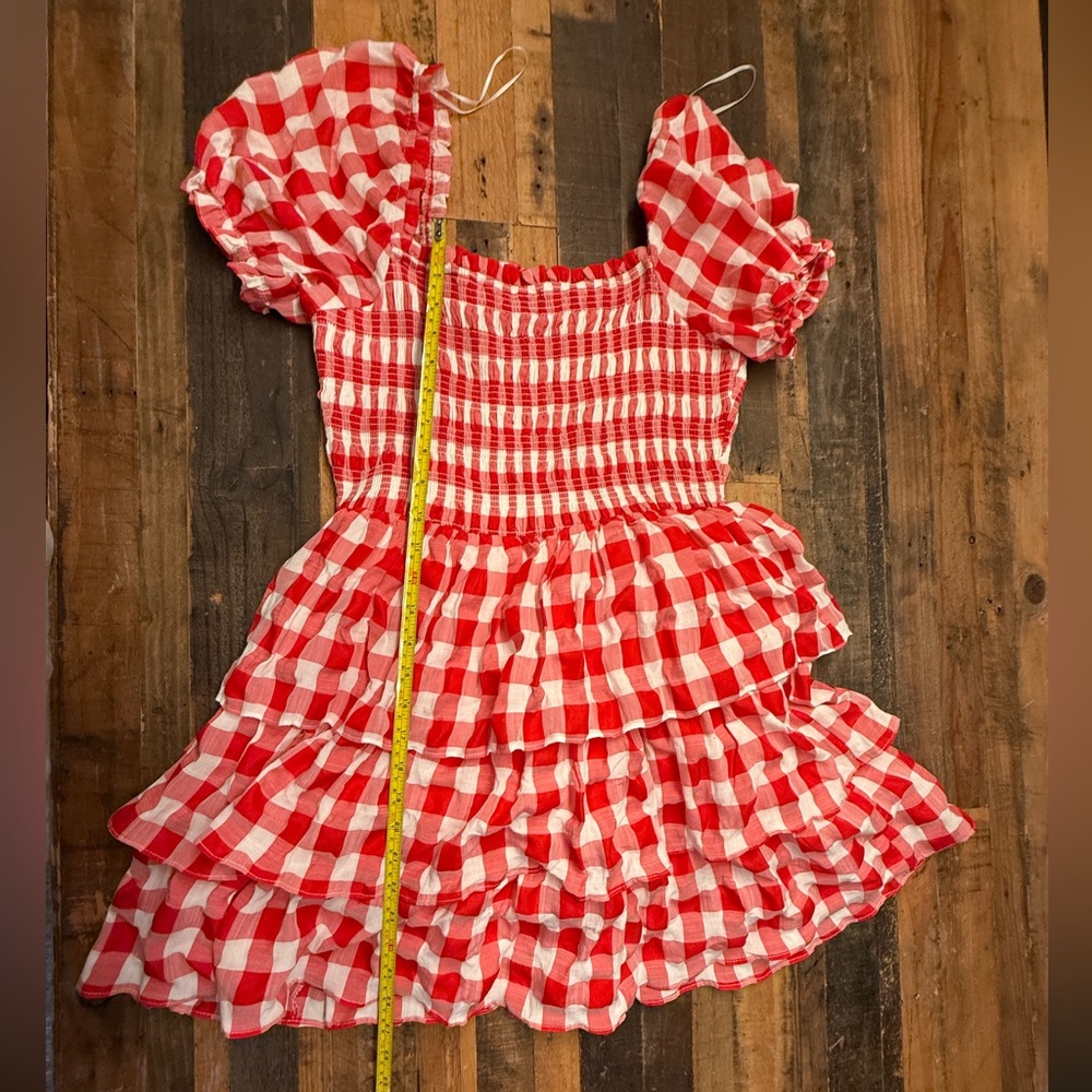 English Factory Red and White Gingham Dress
